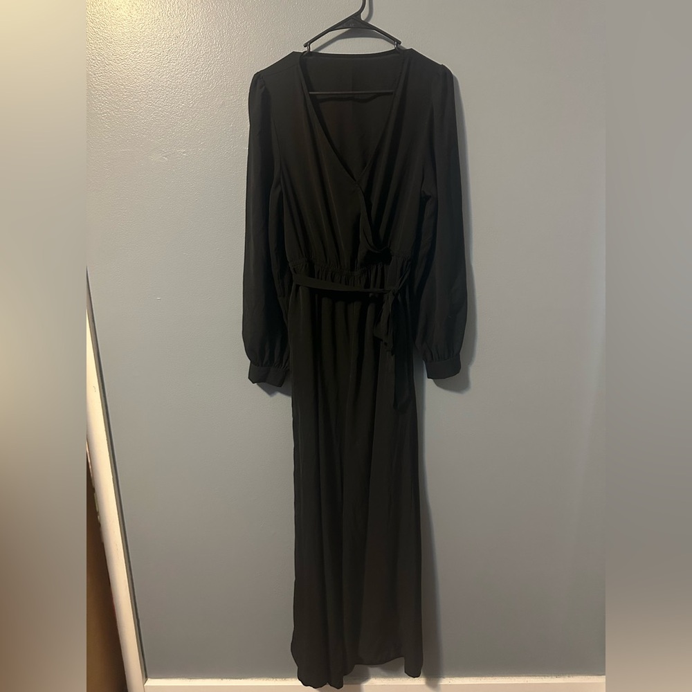 Black jumpsuit with open back